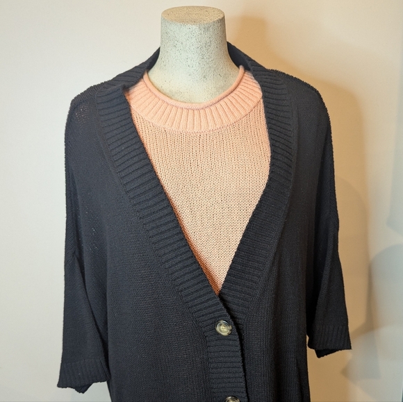 Tribal Cotton Black Knit Cardigan Plus Size 4x NWT - Picture 8 of 14